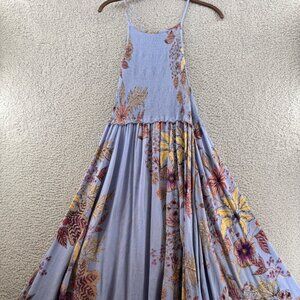 Free Peaople Smocked Bohemian Style Sleeveless Maxi Dress  Size Large